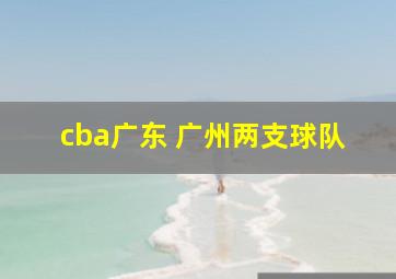 cba广东 广州两支球队